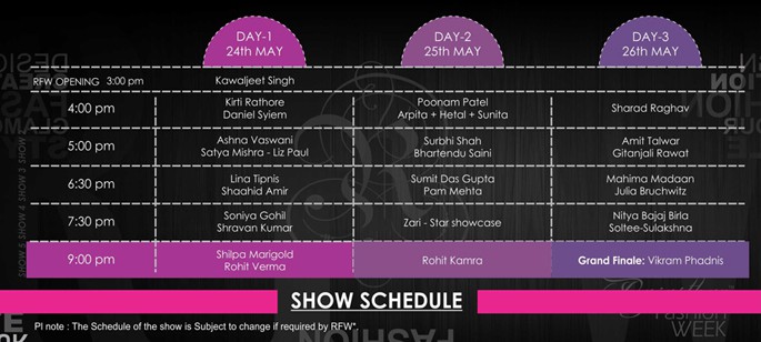 rfw 2012 schedule rfw 2012 schedule