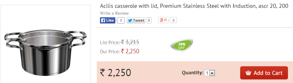 Acilis casserole with lid