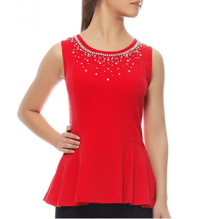 Embellished Peplum Top