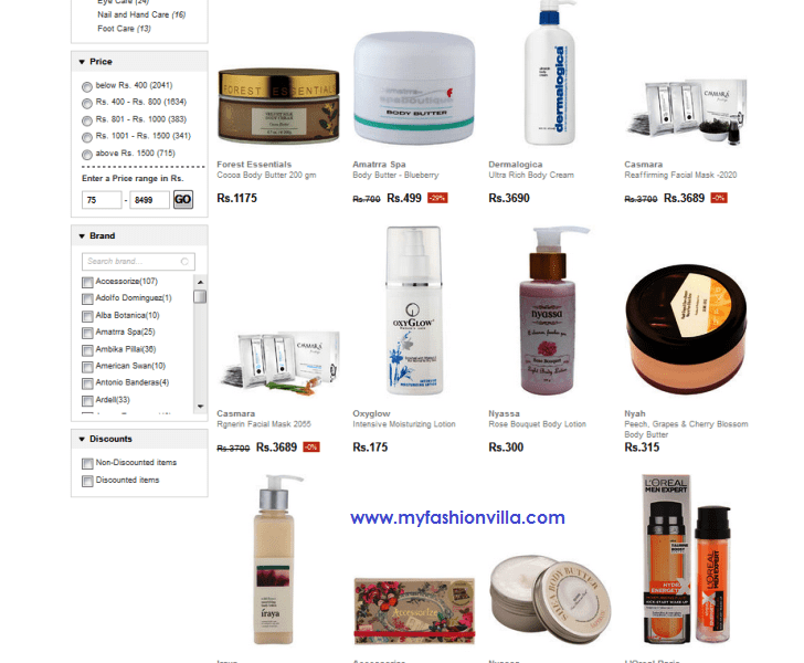 Jabong Beauty Section