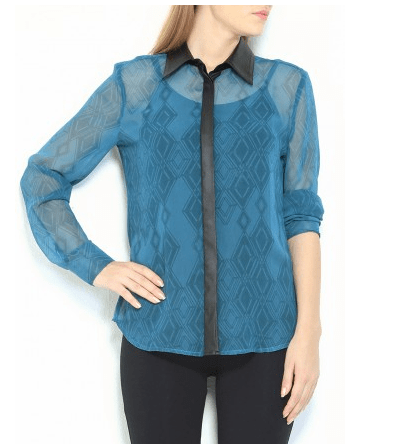 Leather Detail Shirt Sbuys