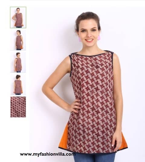 Pehraan Women Beige Printed Kurti