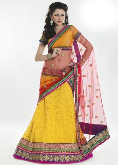 Yellow Lehenga for Wedding Haldi and Mehendi Function