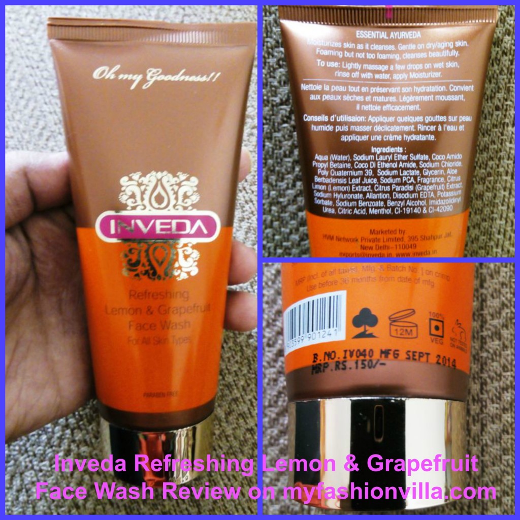 Inveda Refreshing Lemon & Grapefruit Face Wash