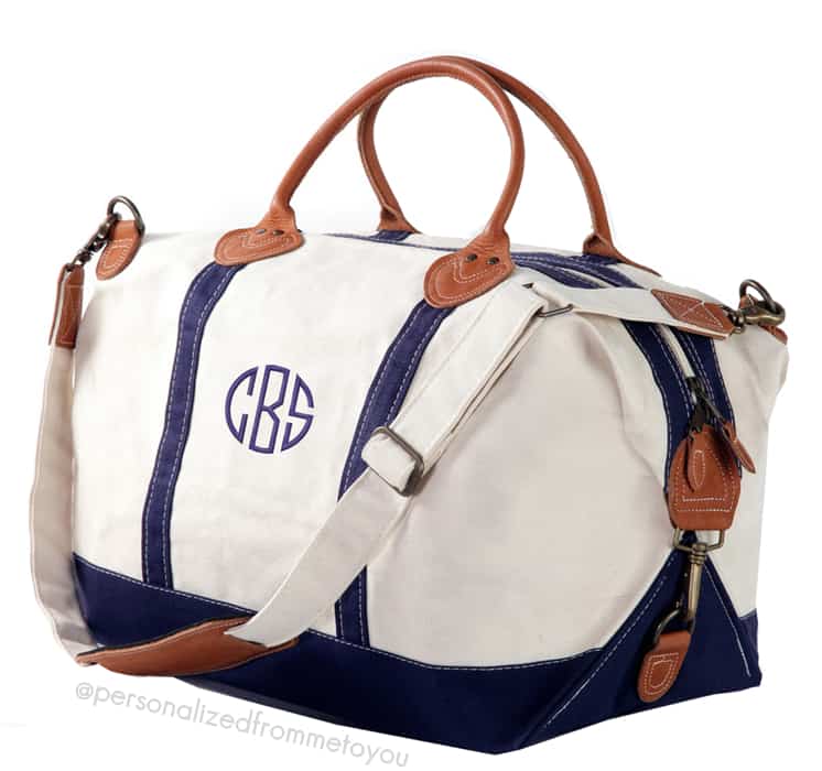 monogrammed-navy-weekender-duffel-bag