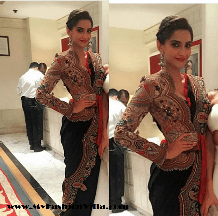 Sonam Kapoor in Anamika Khanna Saree for Masaba's Sangeet