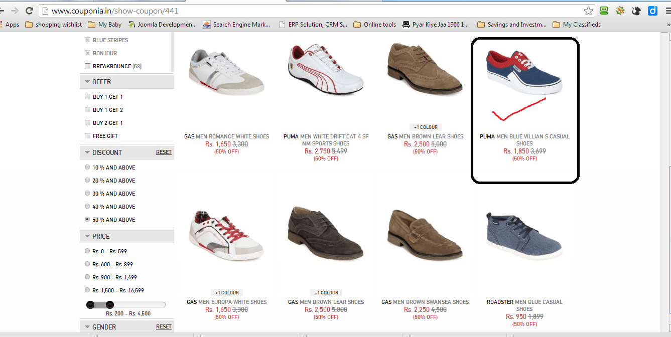 myntra puma shoes 50 off